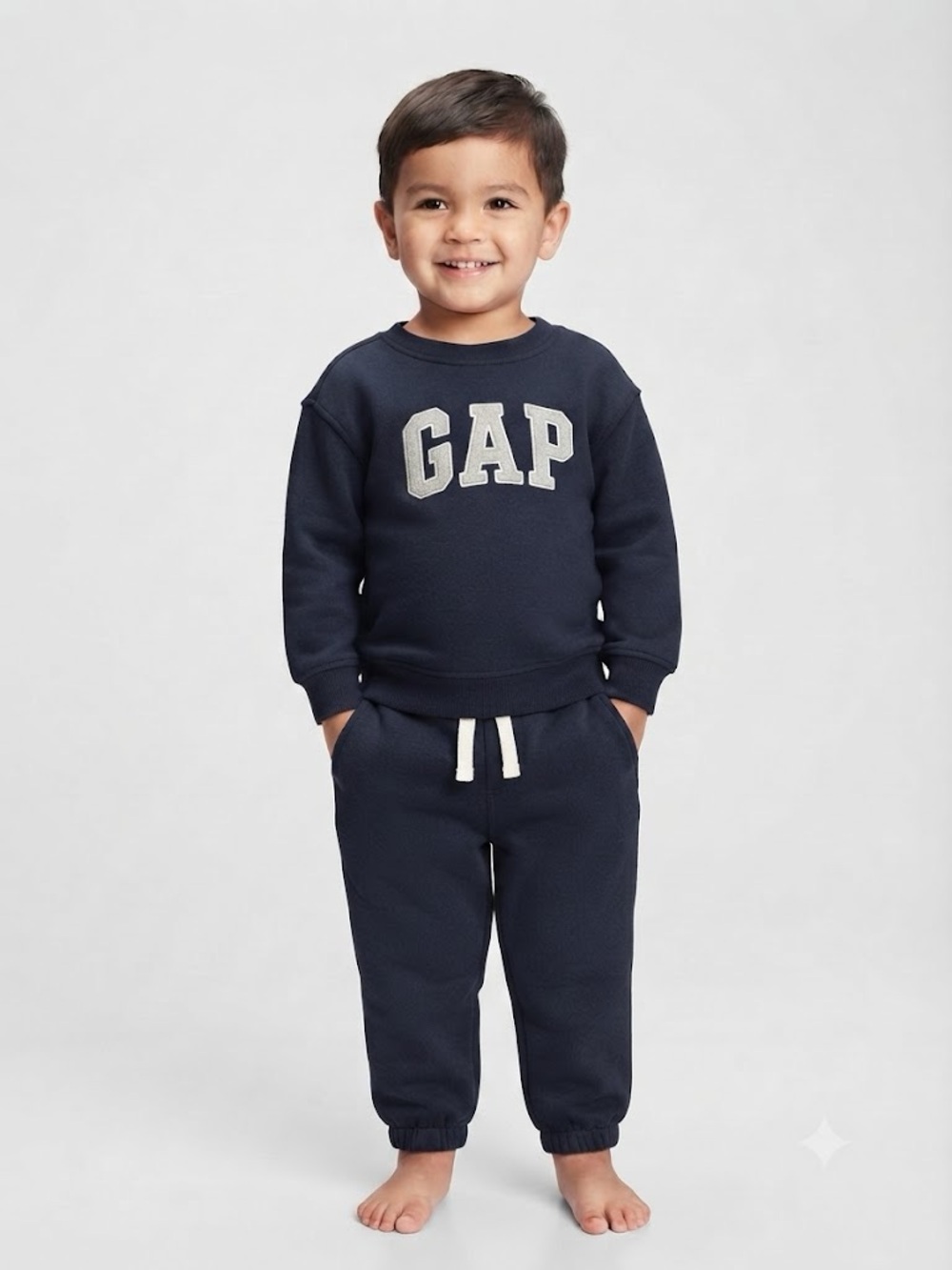 GAP Navy Kids Sweatshirt And Fleece Jogger Sweatpants Set